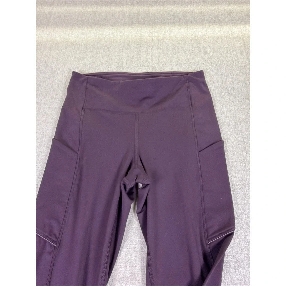 Lululemon Women's Leggings Size 4 Burgandy with Pockets High Rise Ankle - Picture 3 of 16